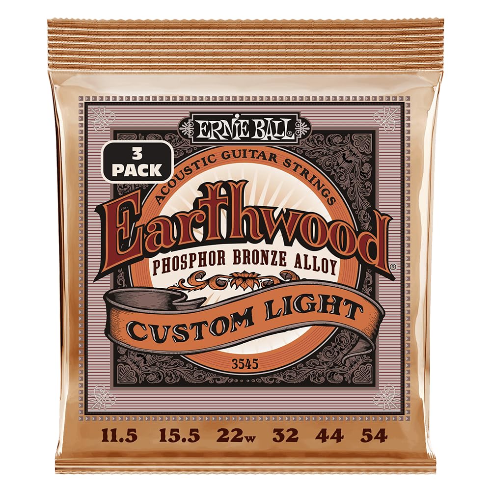 Buy now Ernie Ball Earthwood Medium Light Phosphor Bronze Acoustic Guitar Strings, 12-54 Gauge (P02146) at indiglob india