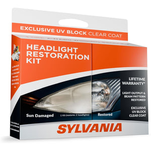 Sylvania Headlight Restoration Kit - Long-Lasting Headlight Repair Kit for Restoring to Like-New Condition - Surface Activator, Exclusive UV Coating, Clarifying Compound & More - No Tools Required