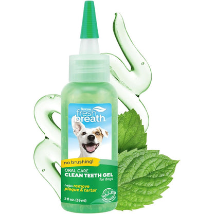 TropiClean Clean Teeth Gel for Dogs | Dog Dental Care | Dog Toothpaste | Breath Freshener | Easy Teeth Cleaning | Made in the USA | 2 oz