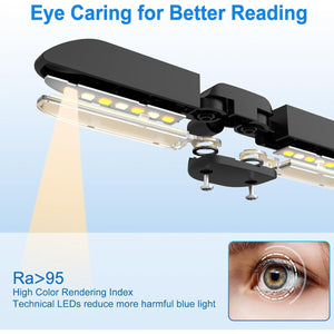 Buy now Vekkia 14 LED Rechargeable Book Light for Reading at Night, Eye-Care Reading Light for Books in Bed, 180° Adjustable, Clip on Lamp, 3 Color Temperatures, Lightweight, Present for Reader at indiglob india