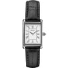 SEIKO Essentials Watch for Women - Essentials - Water Resistant with Stainless Steel Rectangular Case and Leather Strap - WHITE - SWR053