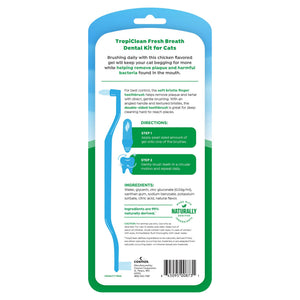 Buy now TropiClean Fresh Breath Cat Toothbrush and Toothpaste Kit, Cat Teeth Cleaning & Breath Freshener Solution, Complete Dental Care at indiglob india