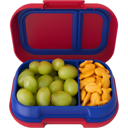Bentgo Kids Snack - 2 Compartment Leak-Proof Bento Box Container for Snacks and Small Meals, Easy-Open Latch, Dishwasher Safe, BPA-Free for School, Daycare, & Sports - Ideal for Ages 3+ (Gray)