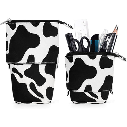 Cute Standing Pencil Case Pen Holder for Kids, Pop Up Stand UP Bubble Tea Pen Organizer Kawaii Stationary for Christmas Holiday New Year Office (Blue)