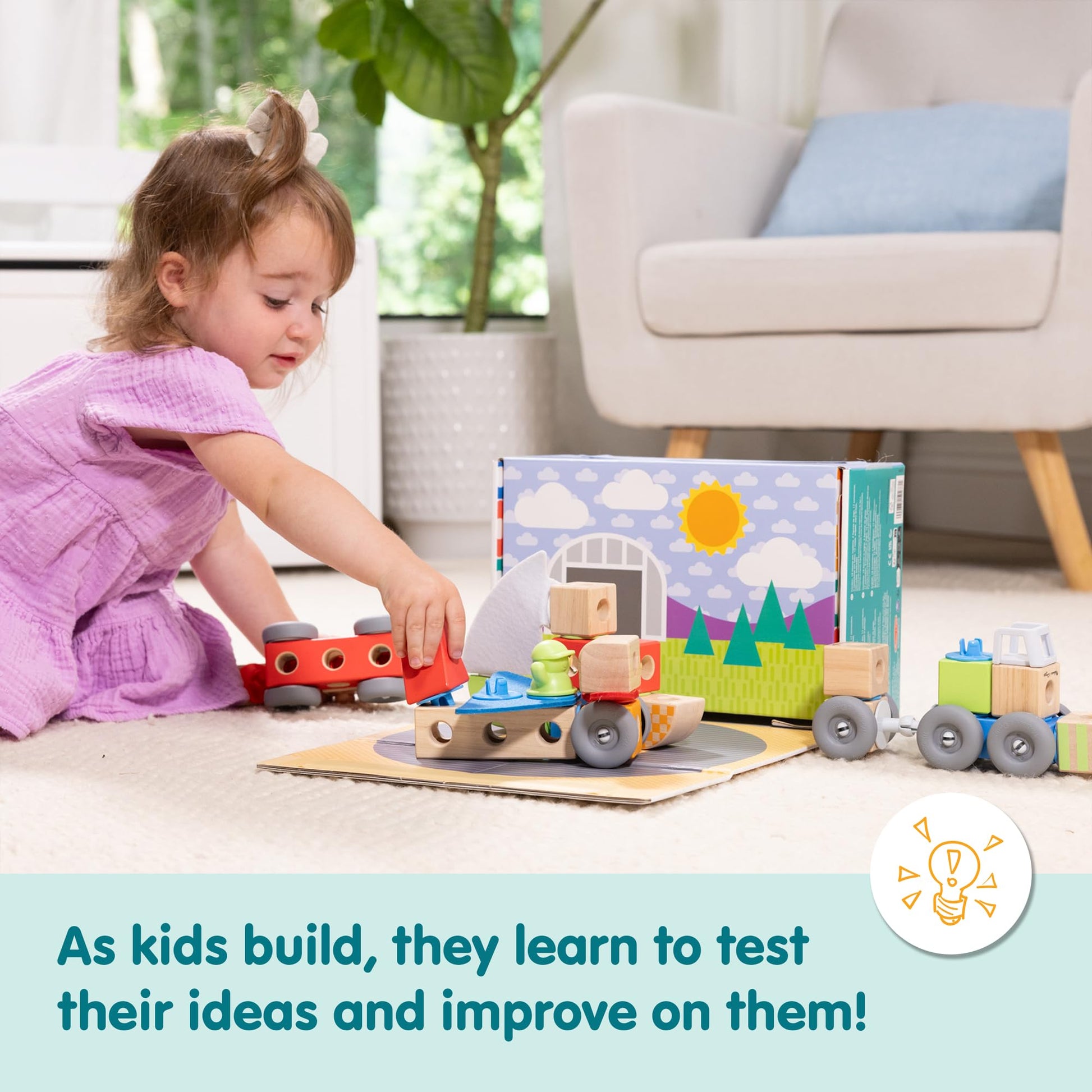 Buy now Melissa & Doug Blockables™ Vehicles Snap and Play, Mix and Match Connectable Wooden Building Blocks Play Set Toy for Preschool Boys and Girls (54 Pcs) at indiglob india