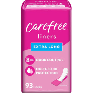 Carefree Acti-Fresh Body Shape Pantiliners Extra Long Unscented - 93 Count, Packaging may vary
