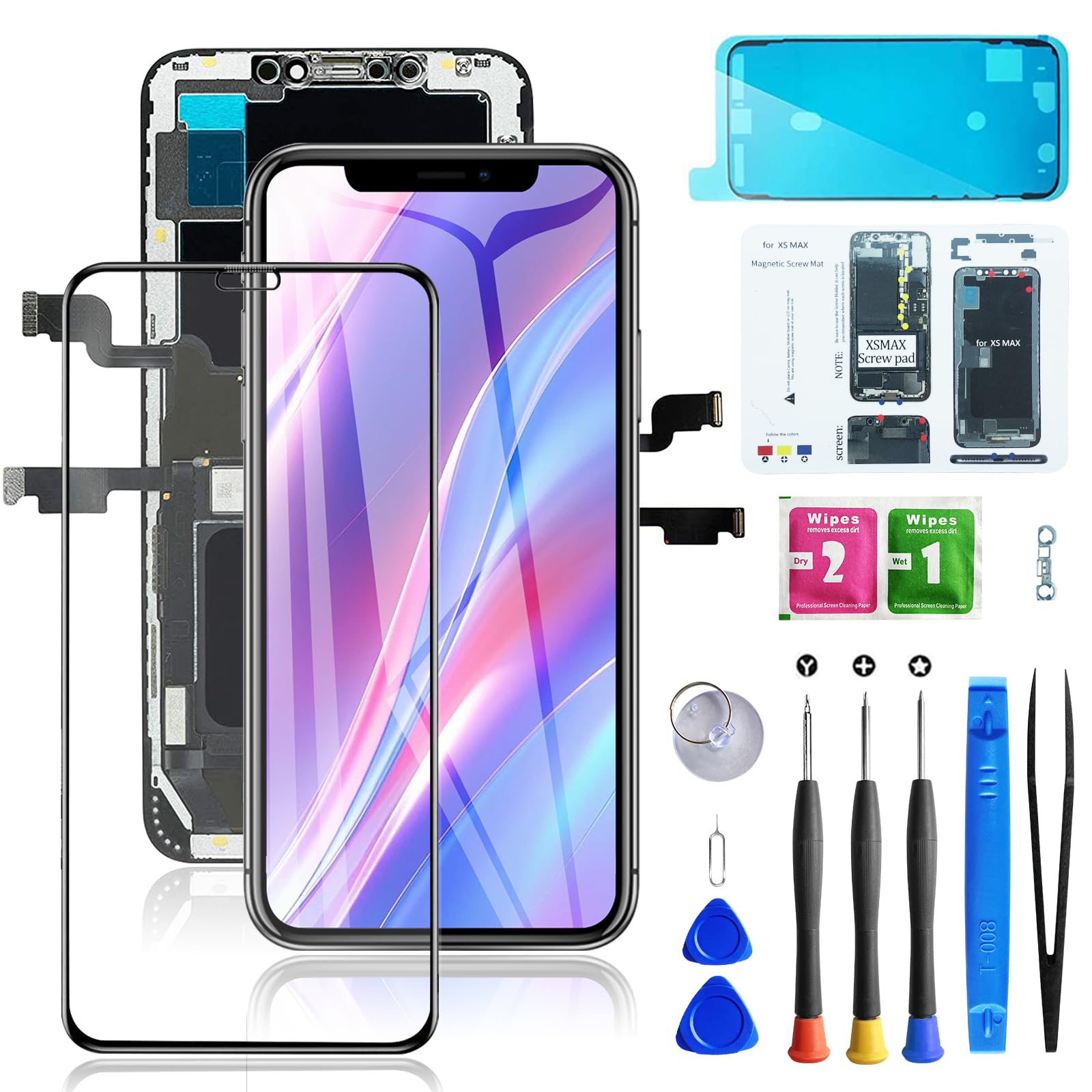 Buy now for iPhone 11 Screen Replacement 6.1 3D Touch Screen LCD Display Digitizer for A2111, A2223, A2221 Cell Phone Repair Kits+ Waterproof Frame Adhesive Sticker+Screen Tempered Protector+Face ID at indiglob india