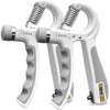 FLYFE Grip Strength Trainer, Plastic, 2 Pack 11-132 lbs, Forearm Strengthener, Hand Squeezer Adjustable Resistance, Hand Grip Strengthener for Muscle Building and Injury Recovery - White