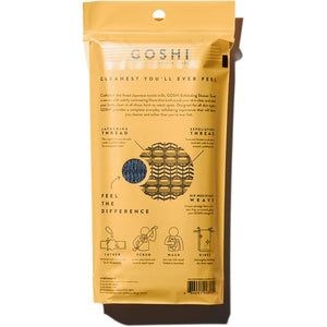 GOSHI Exfoliating Shower Towel - Rip-Resistant Exfoliating Washcloth for All Skin Types - Made in Japan
