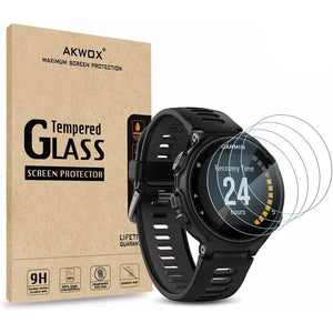 (Pack of 4) Tempered Glass Screen Protector for Garmin Forerunner 735XT, Akwox [0.3mm 2.5D High Definition 9H] Premium Clear Screen Protective Film for Garmin Forerunner 735XT - My Store