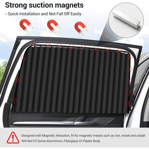 ZATOOTO Car Side Window Sun Shades - Privacy Magnetic Black 2 Pcs Covers Blinds Curtains - Auto Accessories Sunshades Keeps Cooler Screen for Baby Sleeping