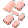 Compression Packing Cubes Set for Travel - Lightweight, Durable Clothes Organizer for Carry-On Luggage and Suitcases by TRIPPED Travel Gear - Coral Bloom
