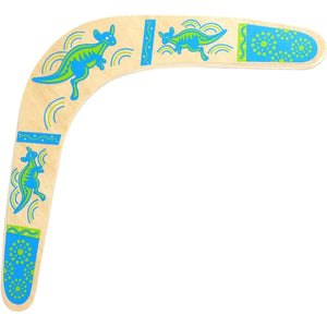 Boomerang for Kids, Australia Style Handmade Wooden Authentic Boomerang, V-Shaped Returning Boomerangs for Ages Above 10 Years Old Kids and Adult- Blue