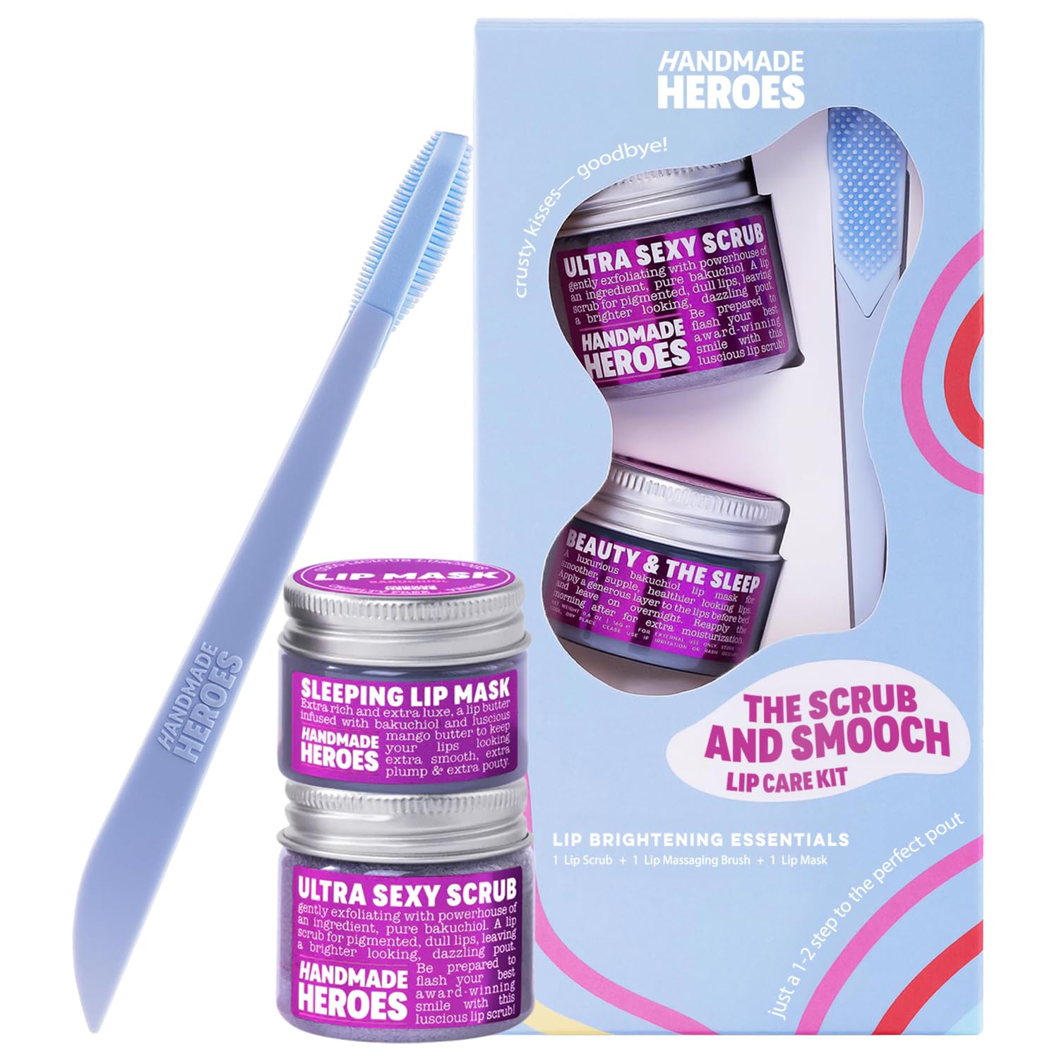 Buy now Handmade Heroes 100% Natural Lip Scrub, Vegan Conditioning Coconut Exfoliator - Gentle Exfoliant, Sugar Polish and Scrubber for Chapped Dry Lips, 1oz (Coconut Sorbet) 10 - Bakuchiol 3pc Set at indiglob india