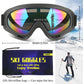 COOLOO Ski Goggles, 2 Pack Snow Goggles Snowboard Goggles for Men Women Kids - UV Protection Foam Anti-Scratch Dustproof