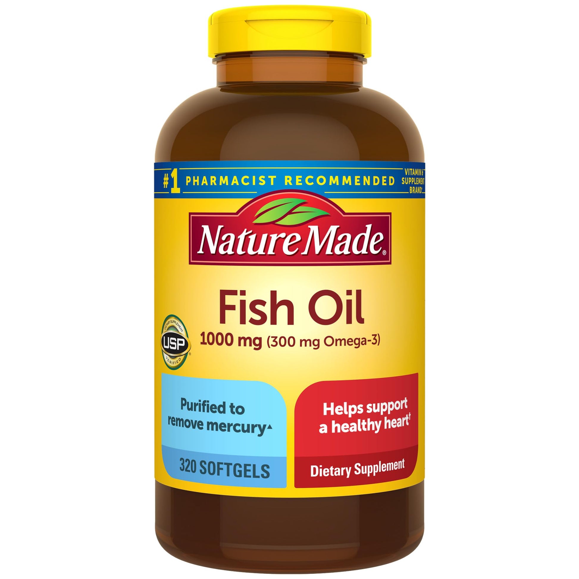 Buy now Nature Made Fish Oil Omega 3 Supplements, 1000mg Softgels, Omega 3 Fish Oil for Healthy Heart Support, 250 Softgels, 125 Day Supply at indiglob india