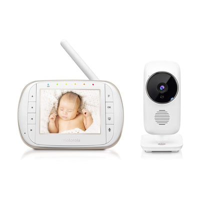 Buy now Motorola indoor Baby Smart Video Baby Monitor with Wi-Fi & 3.5" Color LCD Parent Unit, Night Vision, Two-Way Audio, Room Temperature Display & 5 Lullabies, MBP668CONNECT, 720p at indiglob india