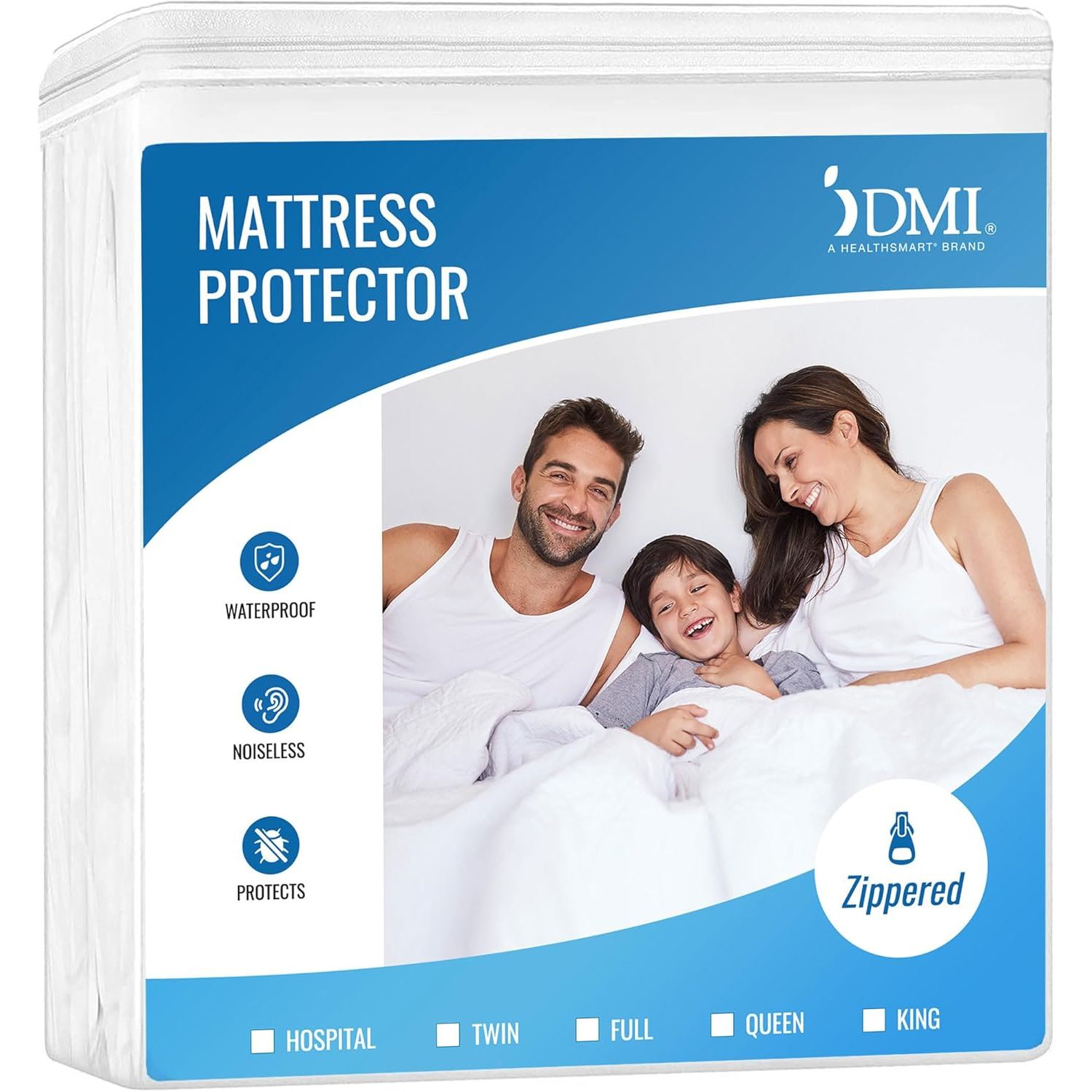 Buy now DMI Waterproof Mattress Protector and Mattress Cover, Soft, Encased Zippered Fit, Twin, Packaging may vary Full Zippered at indiglob india