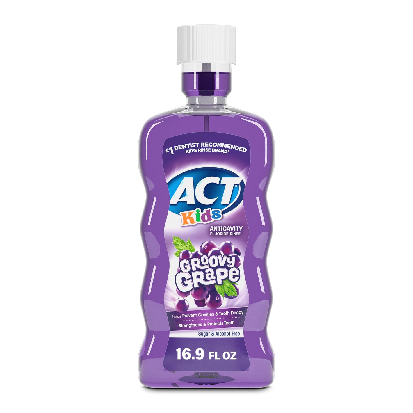 Buy now ACT Kids Anticavity Fluoride Rinse Groovy Grape 16.9 fl. oz. Accurate Dosing Cup, Alcohol Free at indiglob india