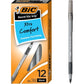 BIC Round Stic Grip Xtra Comfort Black Ballpoint Pens, Medium Point (1.2mm), 12-Count Pack, Perfect Writing Pens With Soft Grip for Superb Comfort and Control