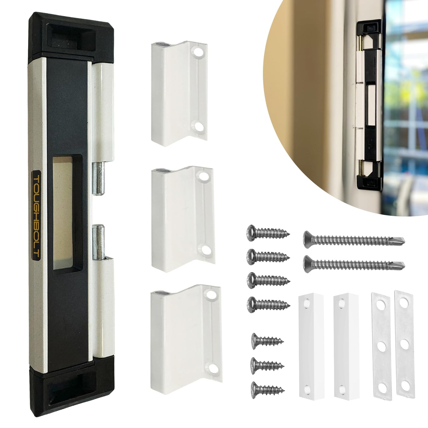 Buy now 2-Pack TOUGHBOLT Double Deadbolt Sliding Patio Door, Child Safety, Home Security Lock with 3-Receiver Latches Included - Installation Required at indiglob india