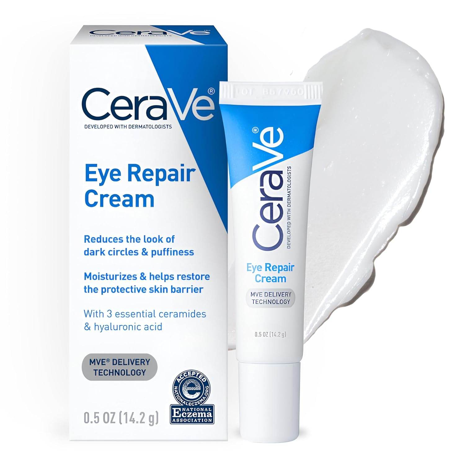 CeraVe Eye Repair Cream, Under Eye Cream For Puffiness And Bags Under Eyes, Hyaluronic Acid + Niacinamide + Marine Botanical Complex, Oil Free & Opthalmologist Tested - My Store