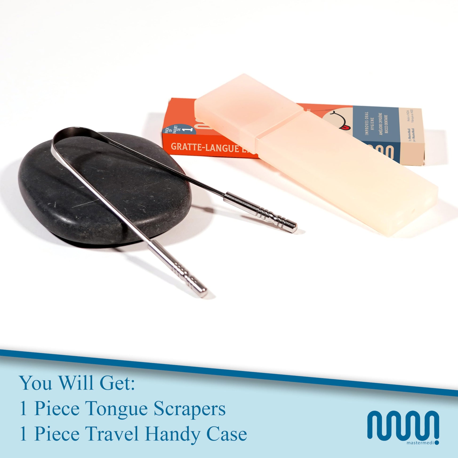 Buy now MasterMedi Tongue Scraper with Case Easy to Use Tongue Scraper for Adults, Tongue Cleaner for Oral Care & Hygiene (Single Pack (with Travel Case)) at indiglob india