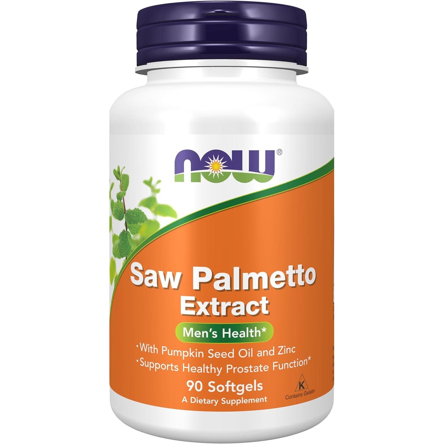 NOW Foods Supplements, Saw Palmetto Extract with Pumpkin Seed Oil and Zinc, Men's Health*, 90 Softgels