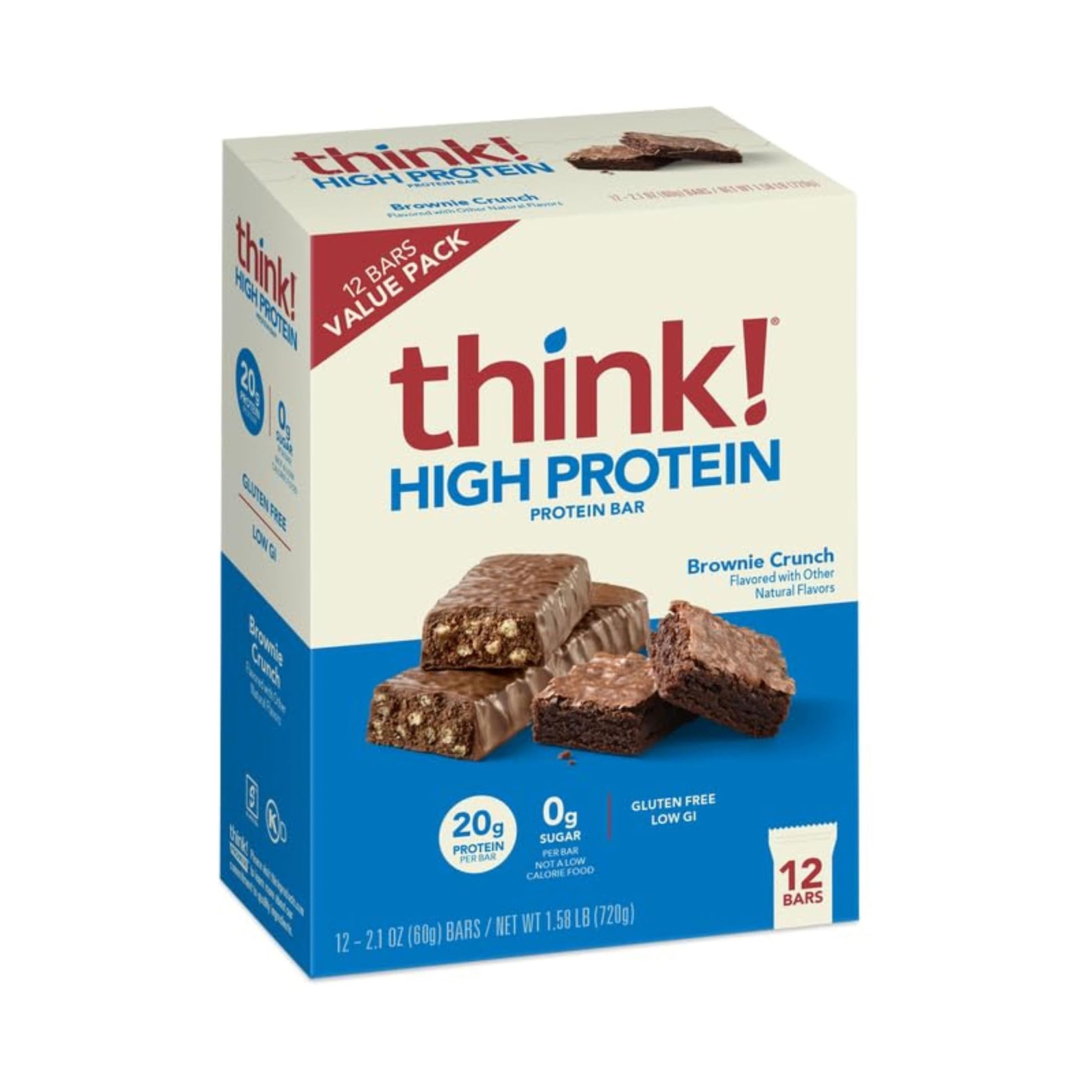 Buy now think! Protein Bars, High Protein Snacks, Gluten Free, Kosher Friendly, Creamy Peanut Butter, Nutrition Bars, 2.1 Oz per Bar, 12 Count (Packaging May Vary) at indiglob india