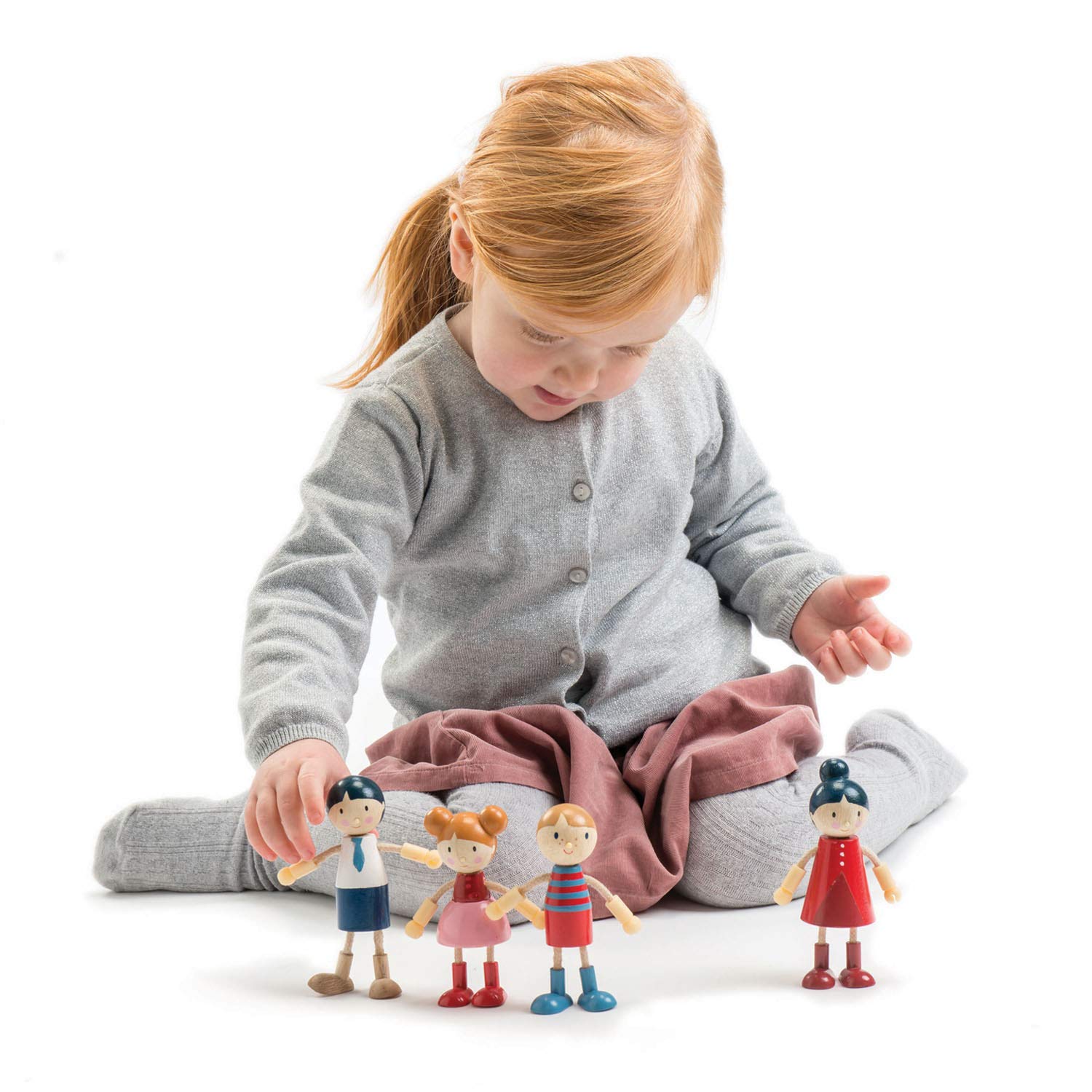 Buy now Tender Leaf Toys - Doll Family - Cute Wooden Flexible Doll Family for Kid's Dollhouse, Four Pcs of Multicultural Mom, Dad, Boy and Girl - Age 3+ at indiglob india