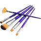 Royal & Langnickel Moderna, 5pc Oval Mop Variety Brush Set for All Painting Mediums, Includes - Mop, Fan & Half Moon Brushes Purple