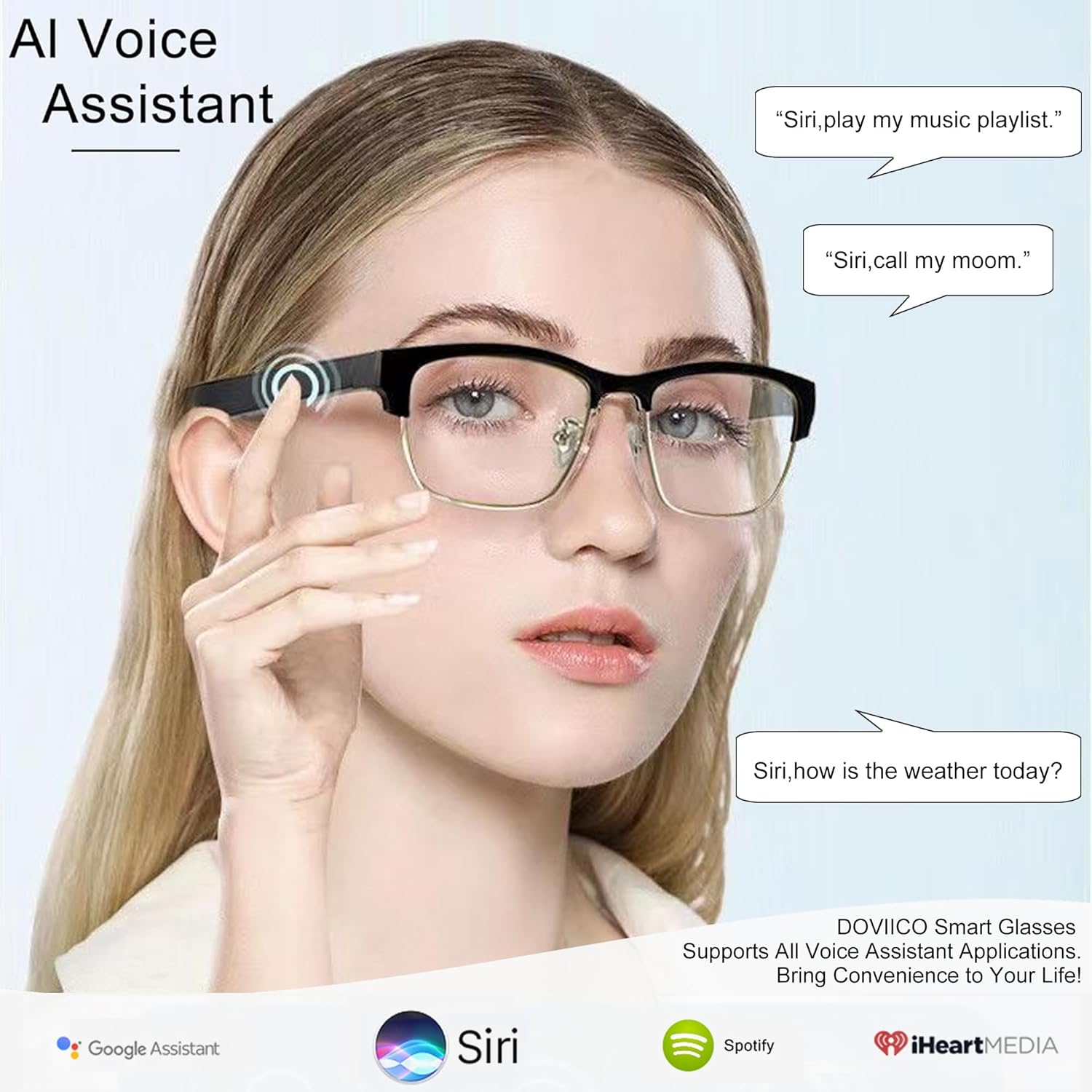 Buy now Smart Glasses Bluetooth-Audio Glasses for Men Women with Alexa, Built-in Mic, Blue Light Filter&Polarized Lenses for All Smart Devices Voice Assistant at indiglob india