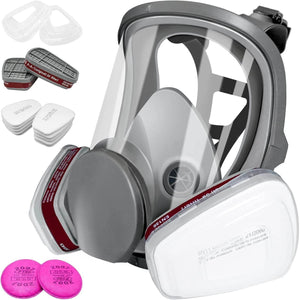 17 in 1 Full Face Respirator Mask Reusable - Gas Cover Organic Vapor Mask Respirator with 2097 Filter & 6001 Replaceable - My Store