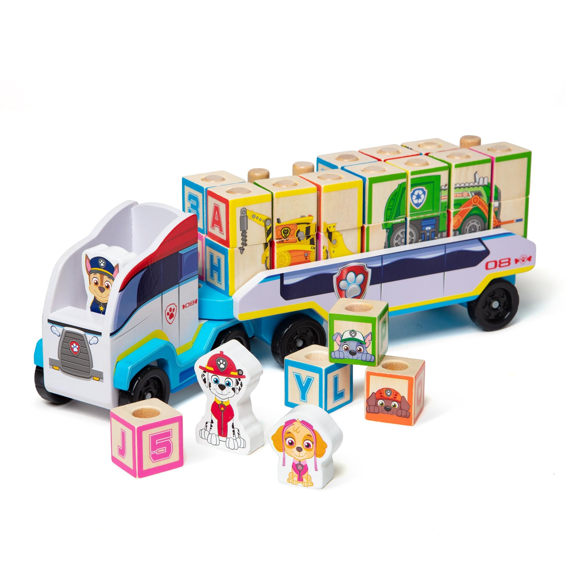 Buy now Melissa & Doug PAW Patrol Wooden ABC Block Truck (33 Pieces) at indiglob india