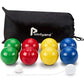 Pointyard 84mm Bocce Ball Set, Outdoor Games for Adults and Family, Backyard Ball Set with 8 PE Bocce Balls & 1 Pallino & Carry Bag & Measuring Tape for Teens Beginners