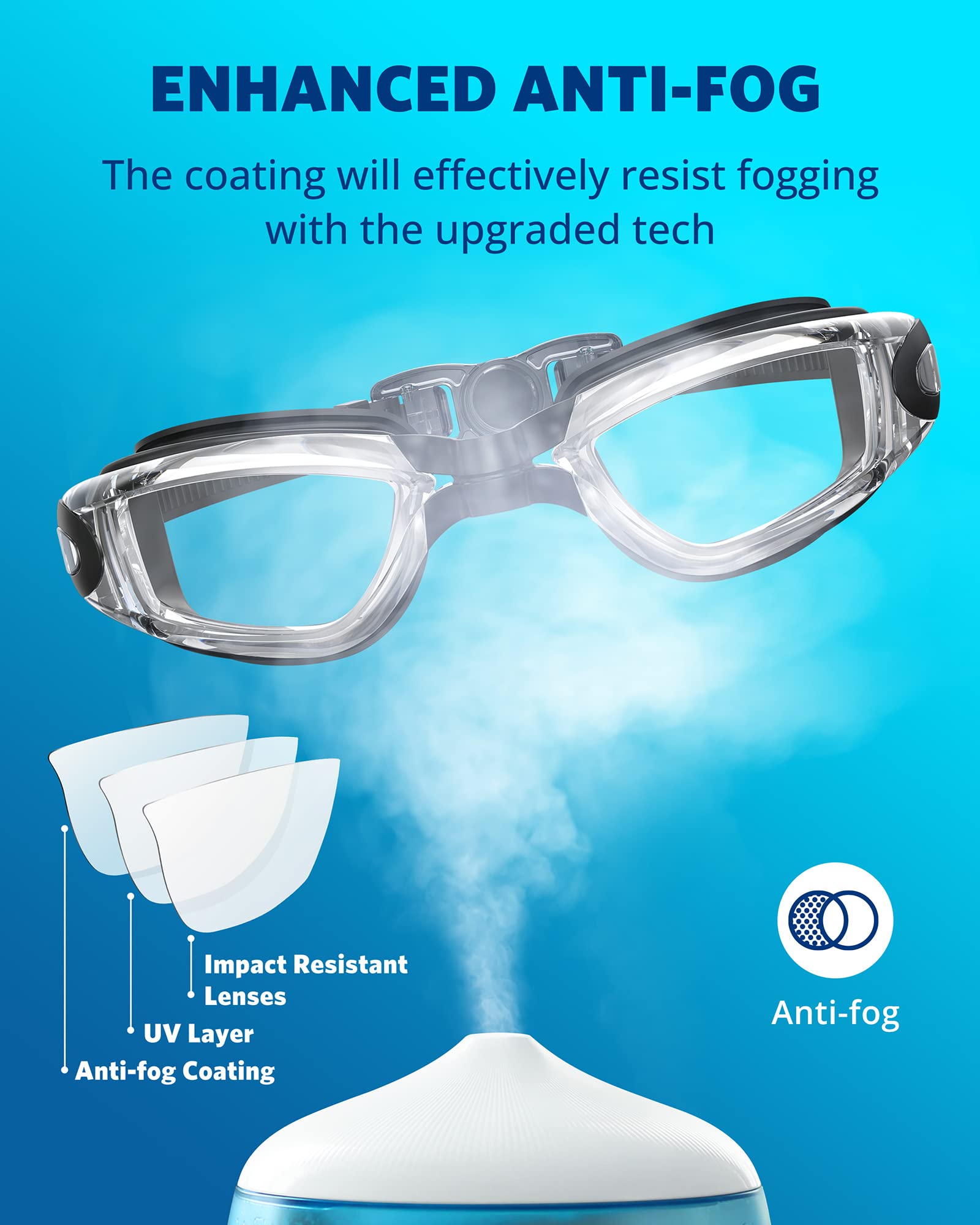 Buy now Aegend Swim Goggles, 2 Pack Swimming Goggles No Leaking Adult Men Women Youth at indiglob india