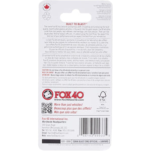Fox 40 Sonik Blast CMG Official Whistle with Break Away Lanyard (Black)
