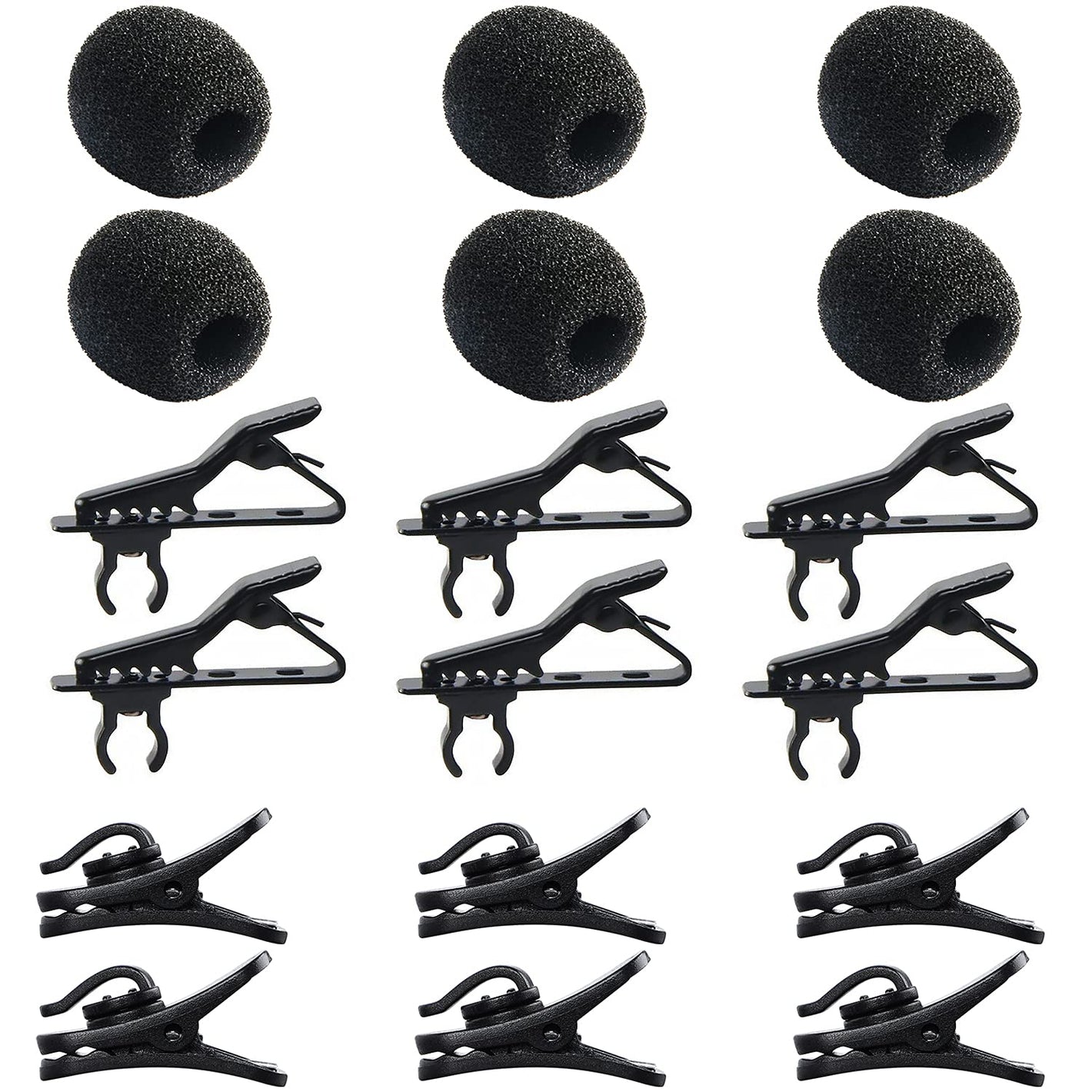 Buy now AUGSUN 18Pcs Lapel Microphone Clips Replacement Kit, 6Pcs Lavalier Mic Clips Metal Tie Clips Lavalier Microphone Clips, 6Pcs Windscreen Foam Cover and 6Pcs Plastic Wire Clips at indiglob india