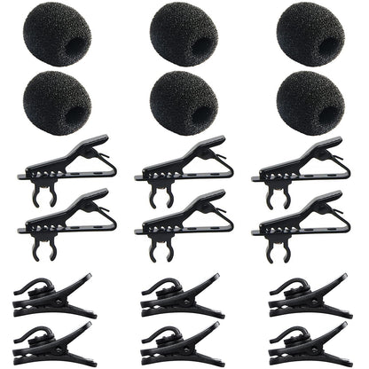Buy now AUGSUN 18Pcs Lapel Microphone Clips Replacement Kit, 6Pcs Lavalier Mic Clips Metal Tie Clips Lavalier Microphone Clips, 6Pcs Windscreen Foam Cover and 6Pcs Plastic Wire Clips at indiglob india