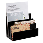 Buy now Acrylic Desktop File Sorter Thick Cast Holder for Document Paper Letter Book Envelope Laptop Office File Organizer Stand Rack on Office Desktop (Black) at indiglob india
