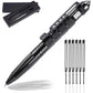 KEPEAK Military Tactical Pen, Professional Self Defense Pen, Emergency Glass Breaker Pen - Tungsten Steel, Writing Tool with 6 Refill