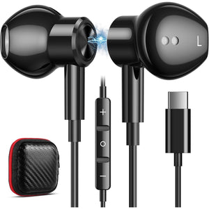 USB C Earbuds Magnetic Wired Headphones for iPad A16 for iPhone 17 Air 16 Pro Max 16e 15 Plus Samsung Galaxy A17 S25 FE S24 S23,in-Ear Type C Noise Canceling Cord Earphones for Google Pixel 10 9 9a 8a