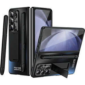 Designed for Samsung Galaxy Z Fold 5 Case with S Pen & Kickstand & Front Screen Protector Luxury Phone Cover Case for Galaxy Z Fold 5 (2023), Black