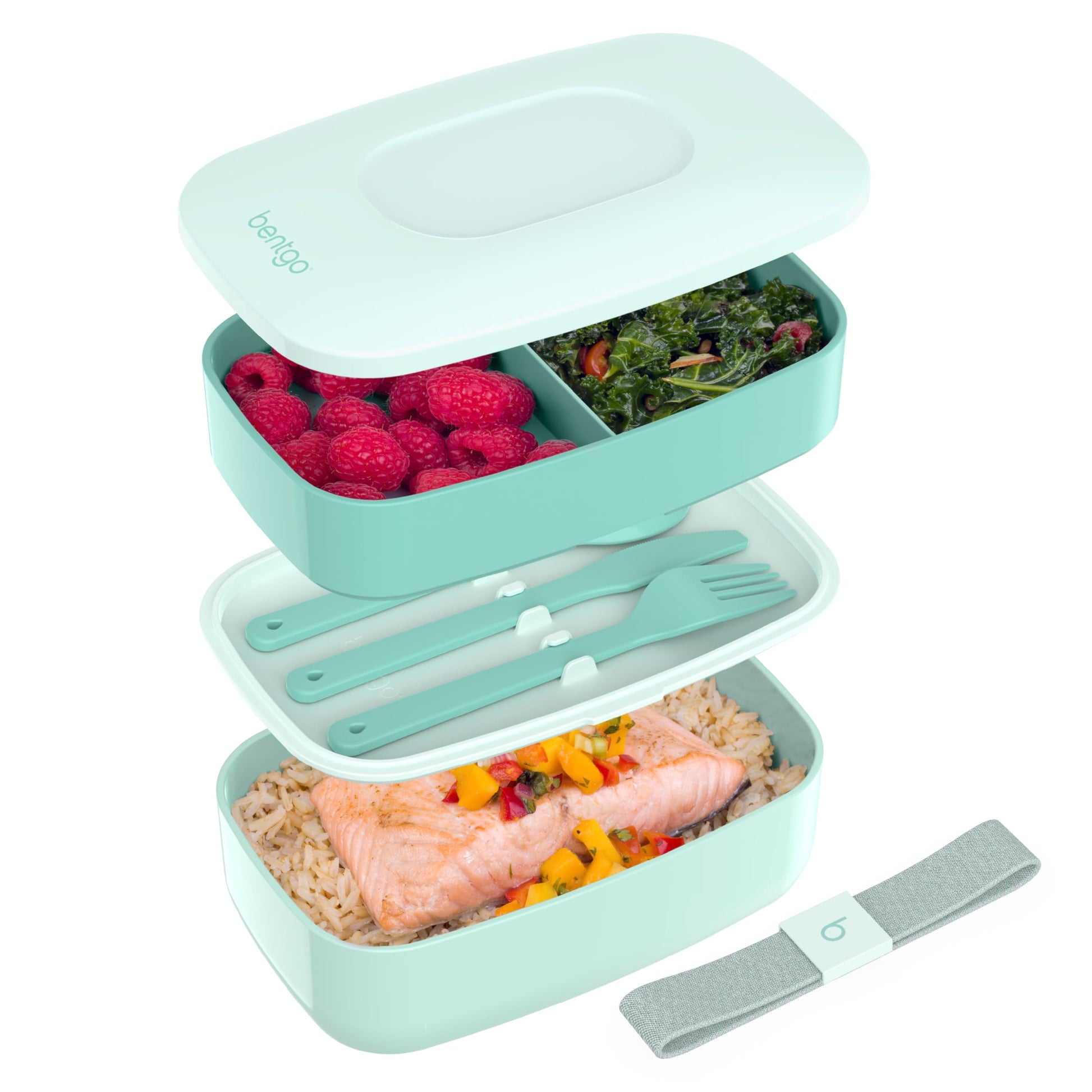 Buy now Bentgo Classic - Adult Bento Box, Stackable 3-Compartment Lunch Box with Removable Utensil Set and Sealing Strap, BPA-Free, Food Container Ideal for Meal Prep, Work, and On the Go (Blush Marble) at indiglob india
