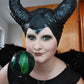 Buy now Uranshin Halloween Maleficent Horns Maleficent Costume, Black Long Women Horns Queen Hat, Deluxe Magic Witch Headpiece Headdress for Women Adults at indiglob india