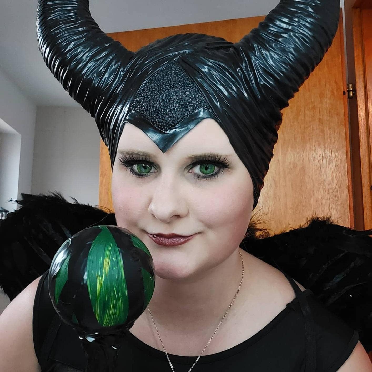 Buy now Uranshin Halloween Maleficent Horns Maleficent Costume, Black Long Women Horns Queen Hat, Deluxe Magic Witch Headpiece Headdress for Women Adults at indiglob india