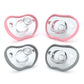 Nanobebe Baby Pacifiers 0-3 Month - Orthodontic, Curves Comfortably with Face Contour, Award Winning for Breastfeeding Babies, 100% Silicone, Perfect Baby Registry Gift 2pk,Grey