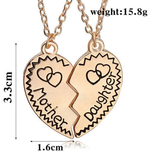 Gifts for Daughter Mom 2pcs Mother Daughter Split Broken Heart Pendant Necklace Set Family Mom Daughter Gifts from Mother Daughter Gold