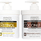 Buy now Advanced Clinicals Manuka Honey Body Cream For Women & Men | Body Butter Lotion For Extremely Dry Skin | Collagen Cream | Skincare Moisturizer Hydrating Balm Improves Look Of Aging Skin, 16 Ounce Retinol + Coconut Oil Cream Bundle 2 Piece Set at indiglob india
