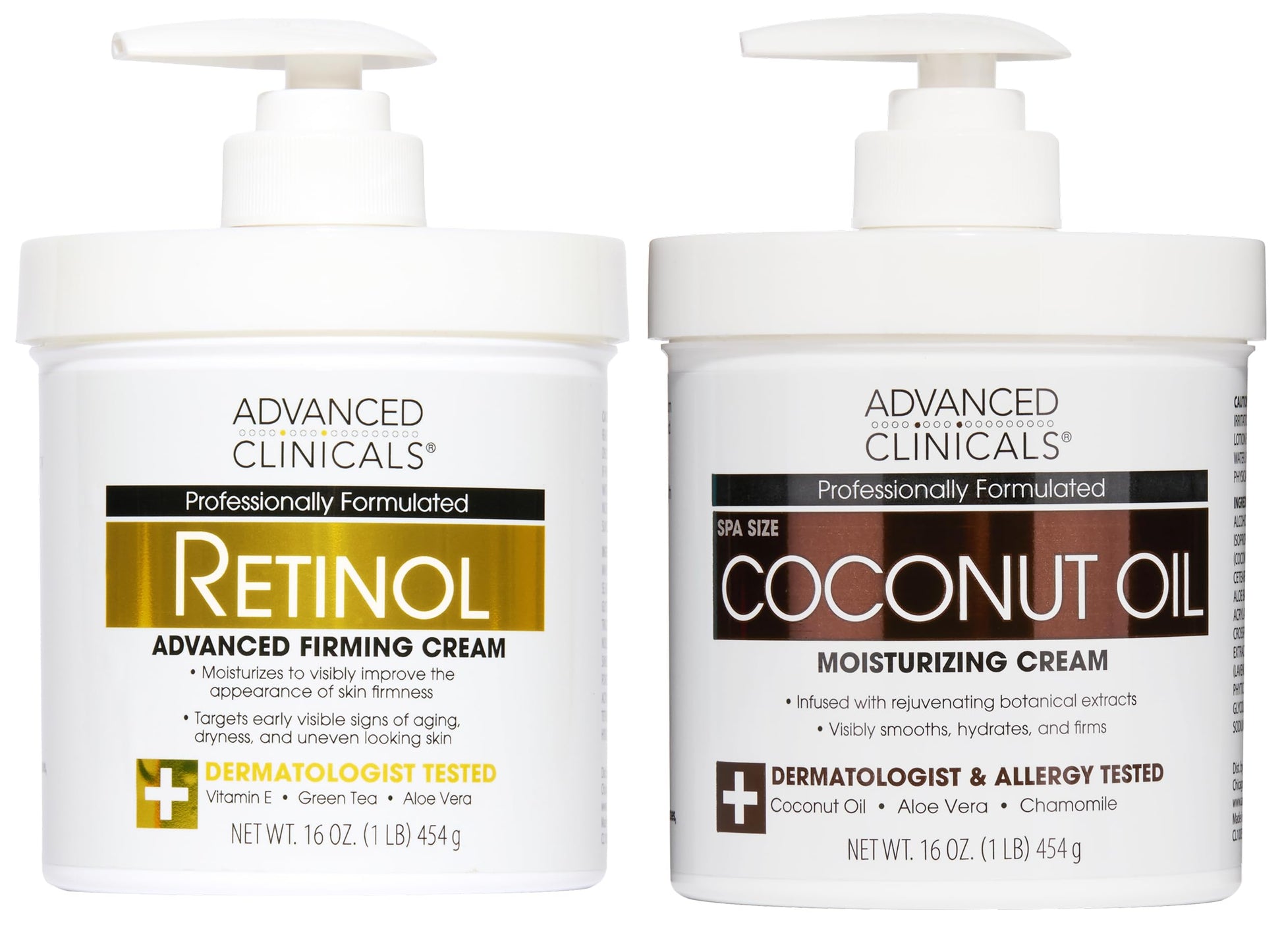 Buy now Advanced Clinicals Manuka Honey Body Cream For Women & Men | Body Butter Lotion For Extremely Dry Skin | Collagen Cream | Skincare Moisturizer Hydrating Balm Improves Look Of Aging Skin, 16 Ounce Retinol + Coconut Oil Cream Bundle 2 Piece Set at indiglob india
